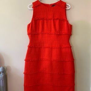 J Crew bright red shift dress